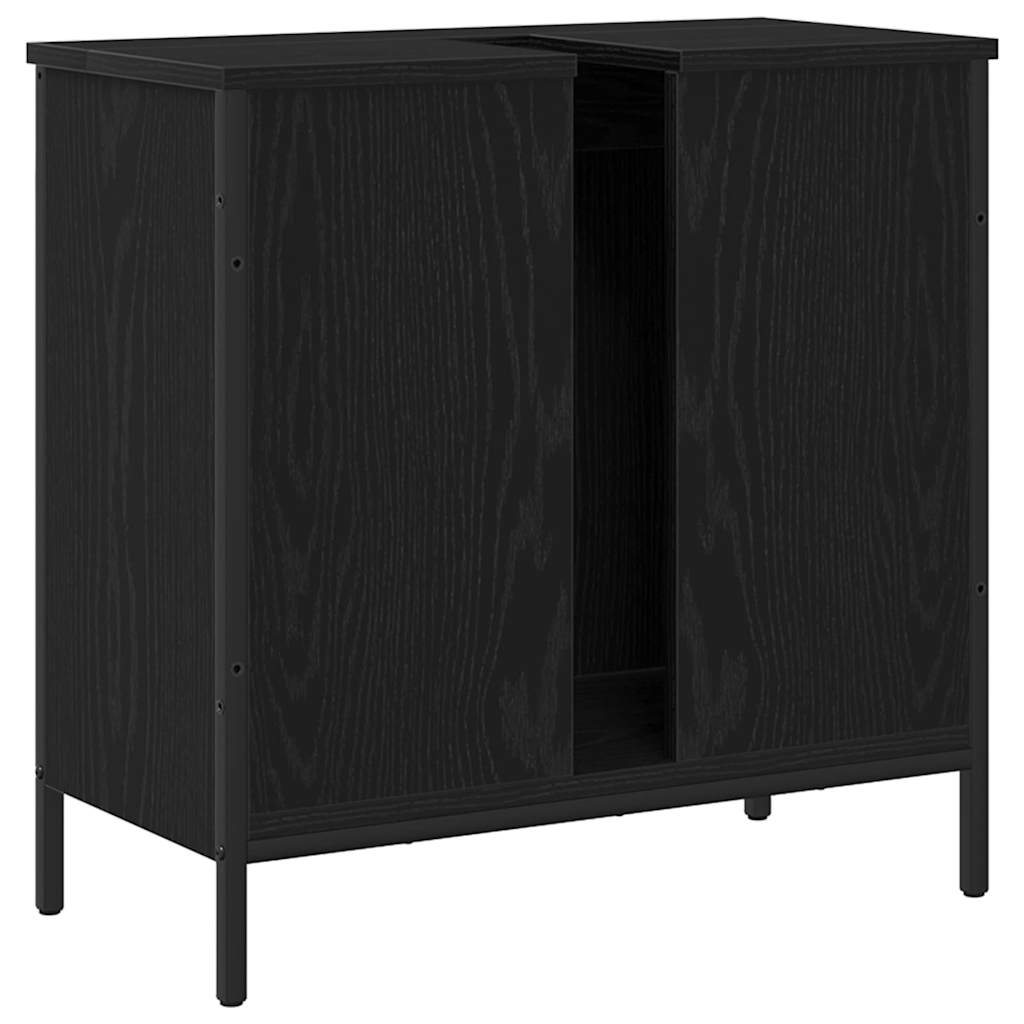 Waschbeckenunterschrank mit Tür Schwarze Eiche 60 x 30 x 60 cm