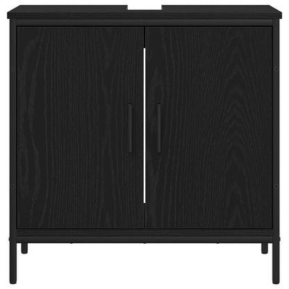 Waschbeckenschrank Schwarz Eichen-Optik 60 x 30 x 60 cm