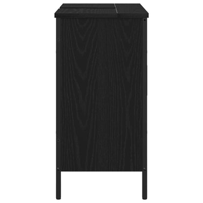 Waschbeckenschrank Schwarz Eichen-Optik 60 x 30 x 60 cm