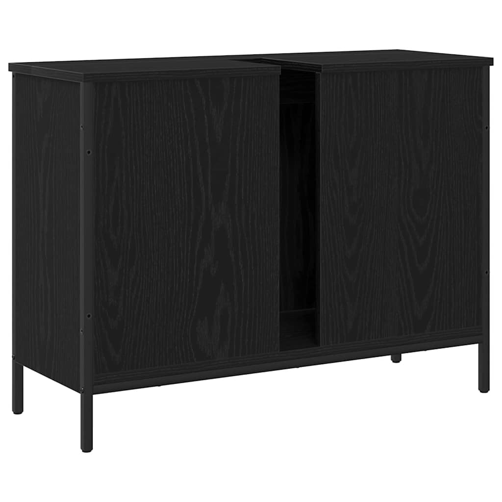 Waschbeckenunterschrank mit Tür Schwarze Eiche 80 x 30 x 60 cm