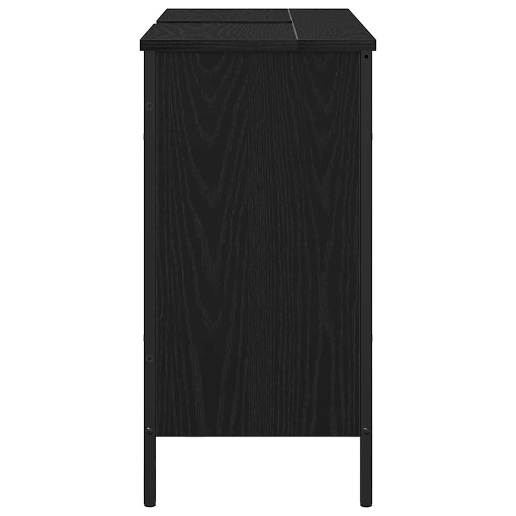 Waschbeckenunterschrank mit Tür Schwarze Eiche 80 x 30 x 60 cm