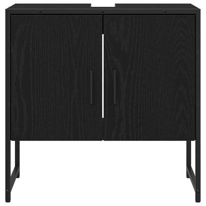 Waschbeckenschrank Schwarz Eichen-Optik 60 x 30 x 60 cm