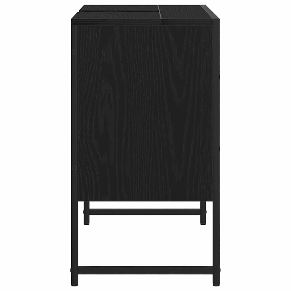 Waschbeckenunterschrank mit Tür Schwarze Eiche 60 x 30 x 60 cm