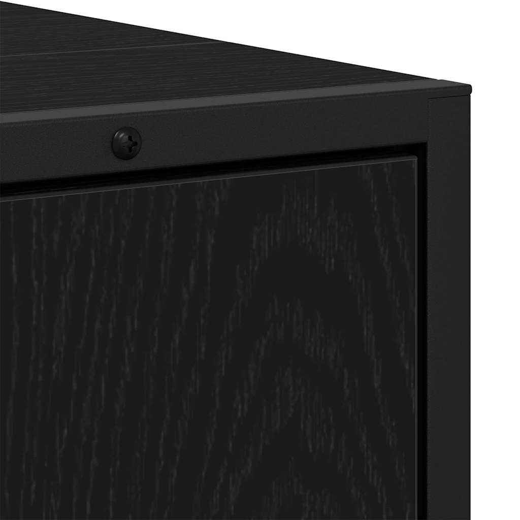 Waschbeckenunterschrank mit Tür Schwarze Eiche 80 x 30 x 60 cm