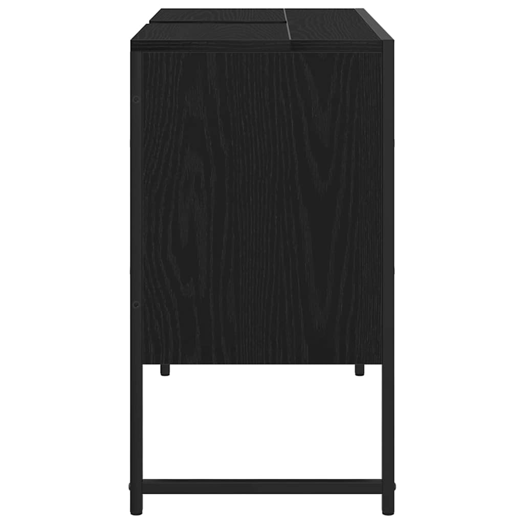 Waschbeckenunterschrank mit Tür Schwarze Eiche 80 x 30 x 60 cm