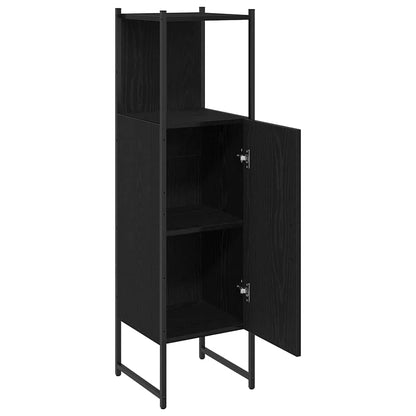 Badezimmermöbel-Set Schwarz Eichen-Optik 33 x 33 x 120,5 cm