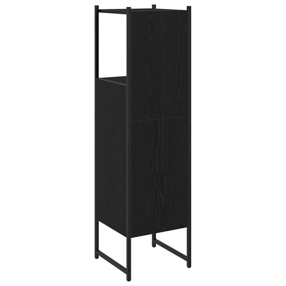 Badezimmermöbel-Set Schwarz Eichen-Optik 33 x 33 x 120,5 cm
