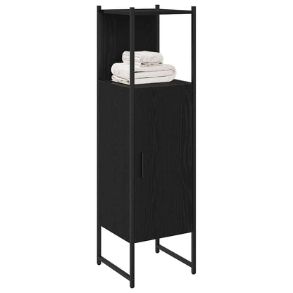 Badezimmermöbel-Set Schwarz Eichen-Optik 33 x 33 x 120,5 cm