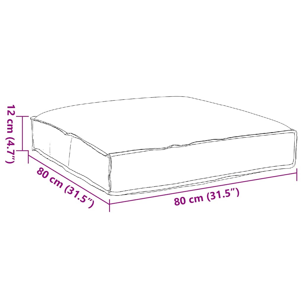 Kissen Grau 80 x 80 x 12 cm Oxford-Stoff