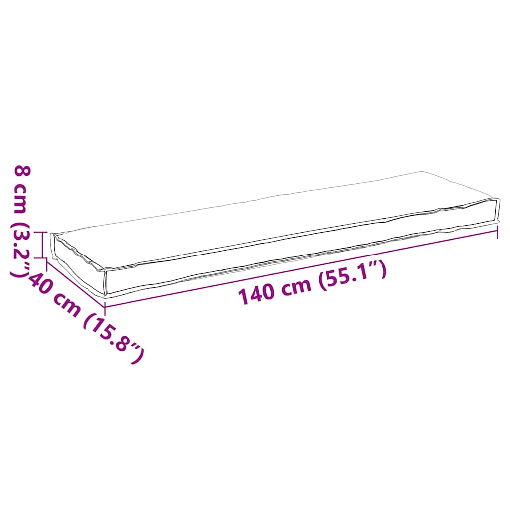 Kissen Grau 140 x 40 x 8 cm Oxford-Stoff