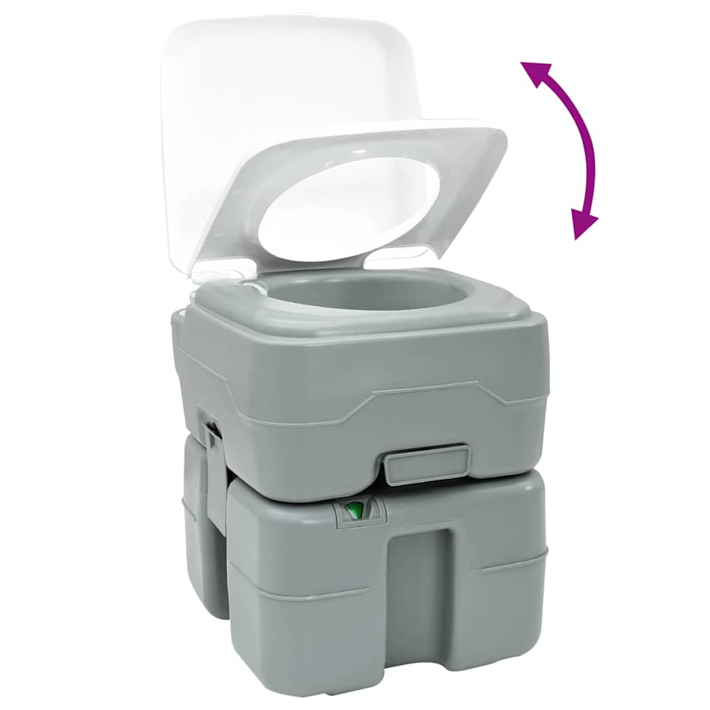 Camping-Toilette Grau 41,5 x 36,5 x 42 cm
