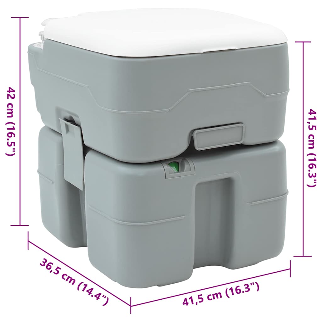 Camping-Toilette Grau 41,5 x 36,5 x 42 cm