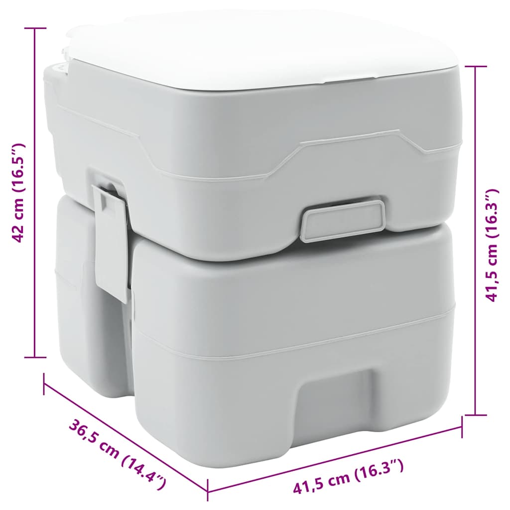Camping-Toilette Grau 41,5 x 36,5 x 42 cm