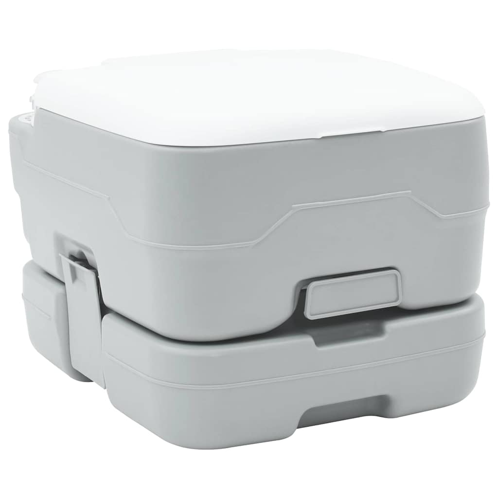 Camping-Toilette Grau und Weiß 41,5 x 36,5 x 30 cm Polyethylen