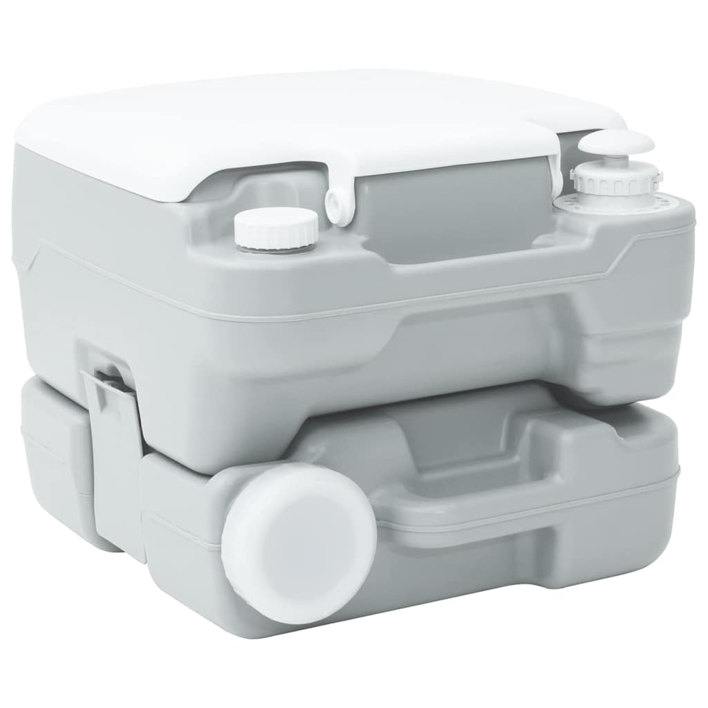 Camping-Toilette Grau und Weiß 41,5 x 36,5 x 30 cm Polyethylen