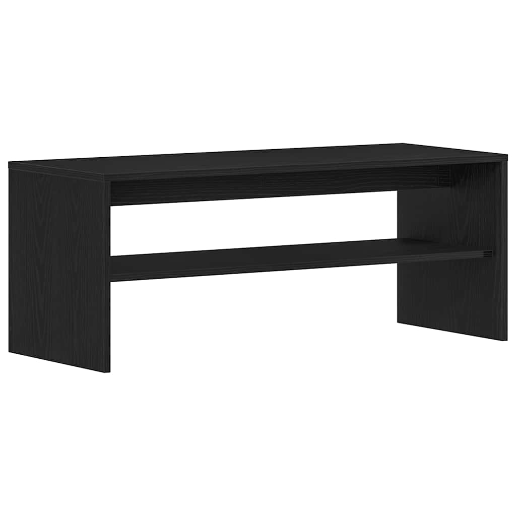Meuble TV aspect chêne noir 100x40x40 cm matériau à base de bois