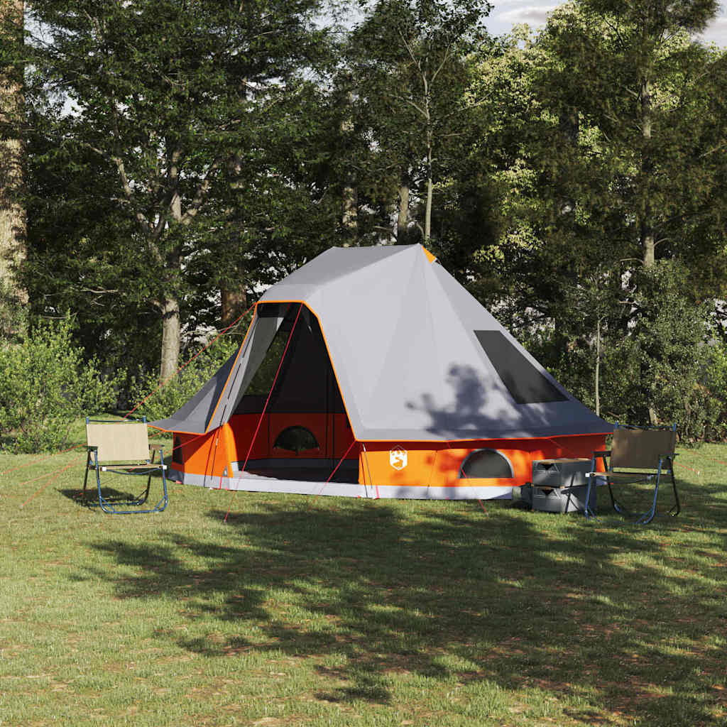 Familien-Tipi-Zelt mit Dach Grau und Orange 466 x 310 x 240 cm