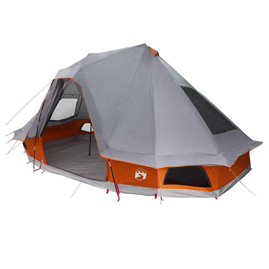 Familien-Tipi-Zelt mit Dach Grau und Orange 466 x 310 x 240 cm