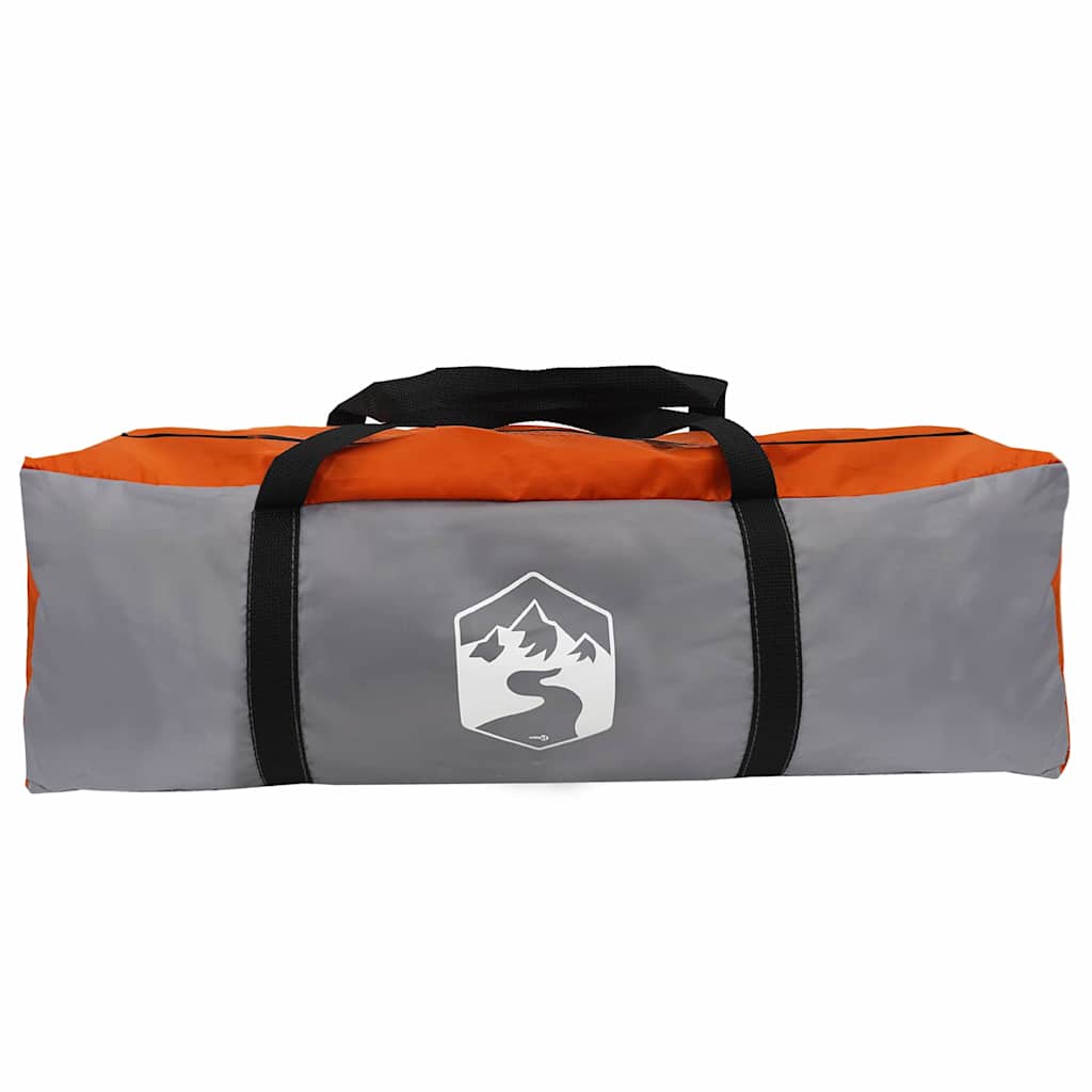 Tipi Zelt 10 Personen Grau und Orange Taft