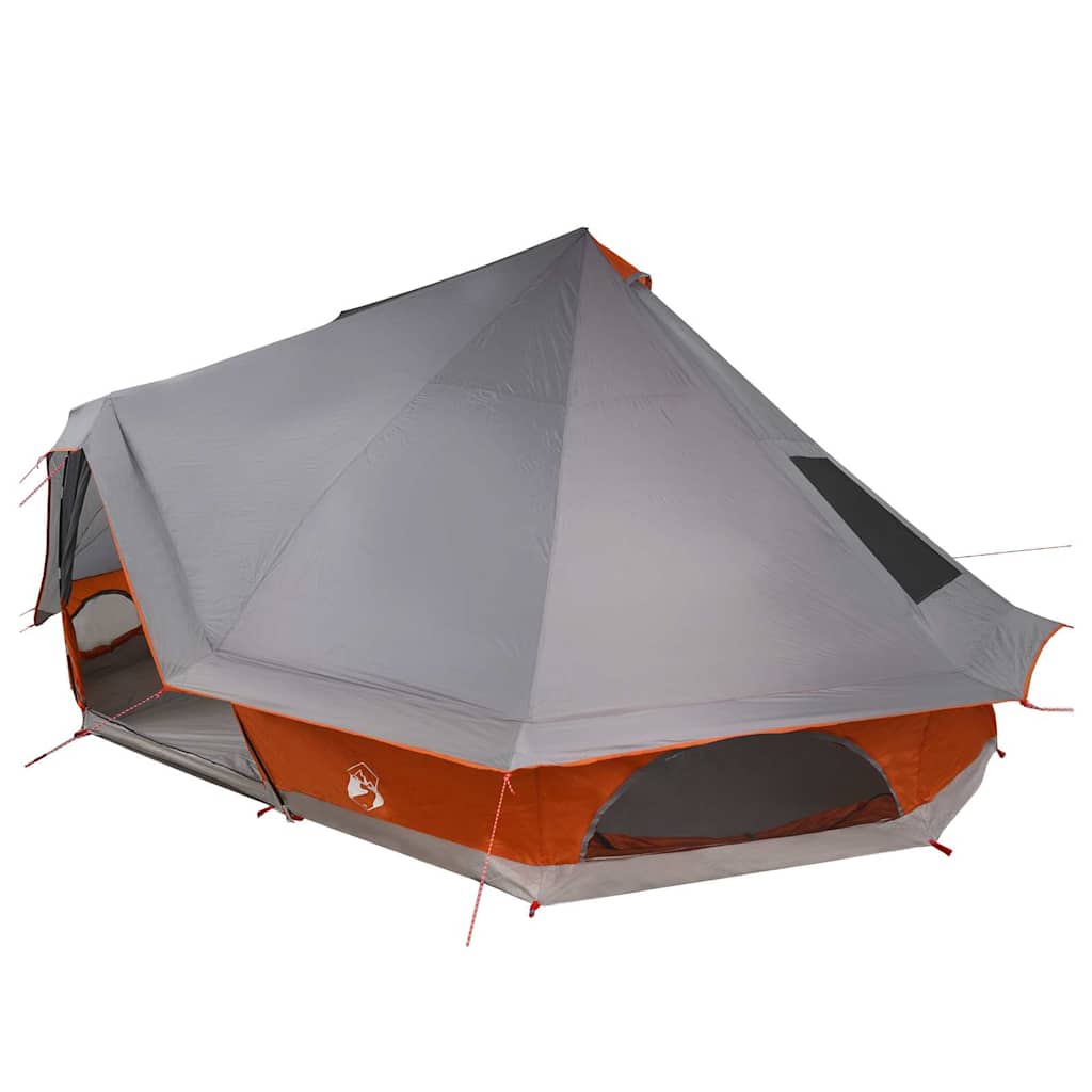 Tipi Zelt 10 Personen Grau und Orange Taft