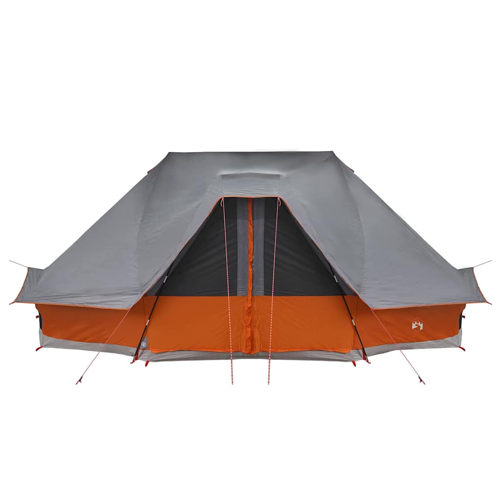 Tipi Zelt 10 Personen Grau und Orange Taft