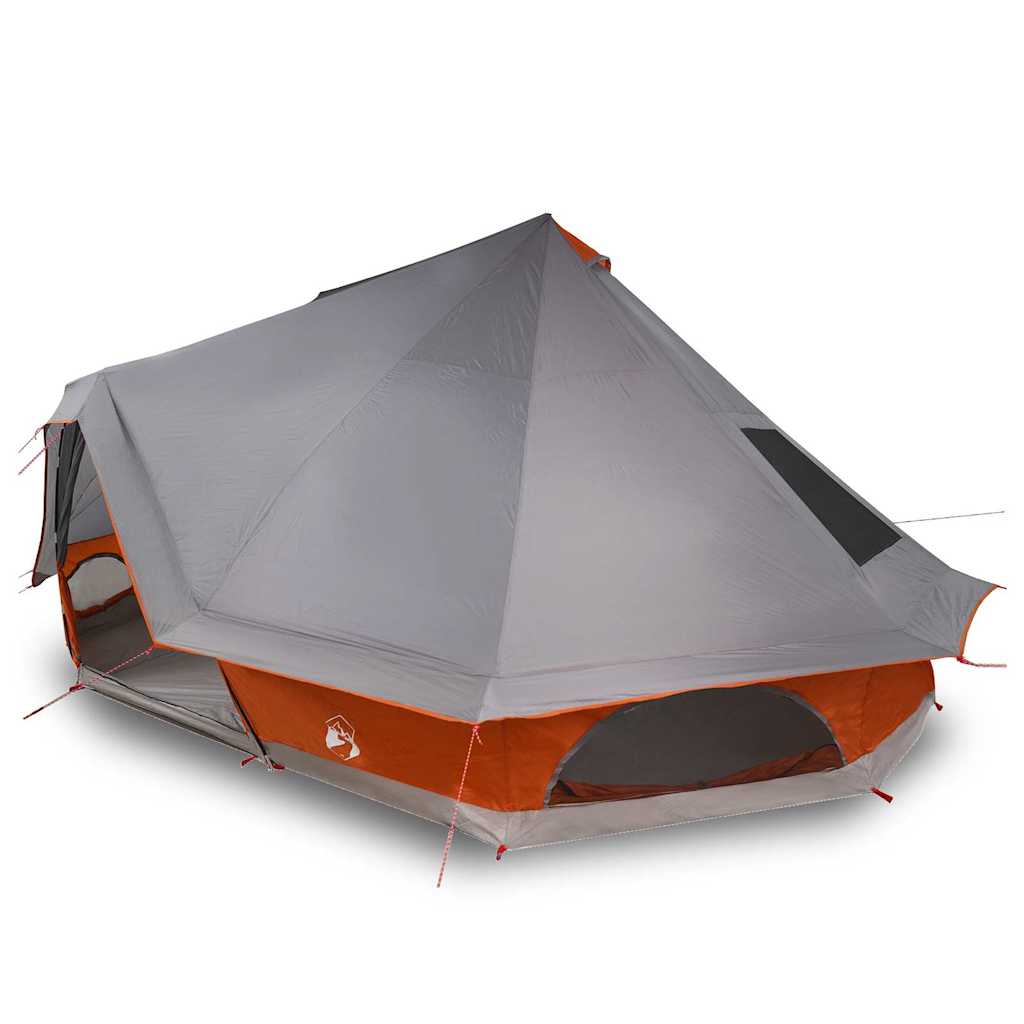 Familien-Tipi-Zelt mit Dach Grau und Orange 680 x 430 x 270 cm