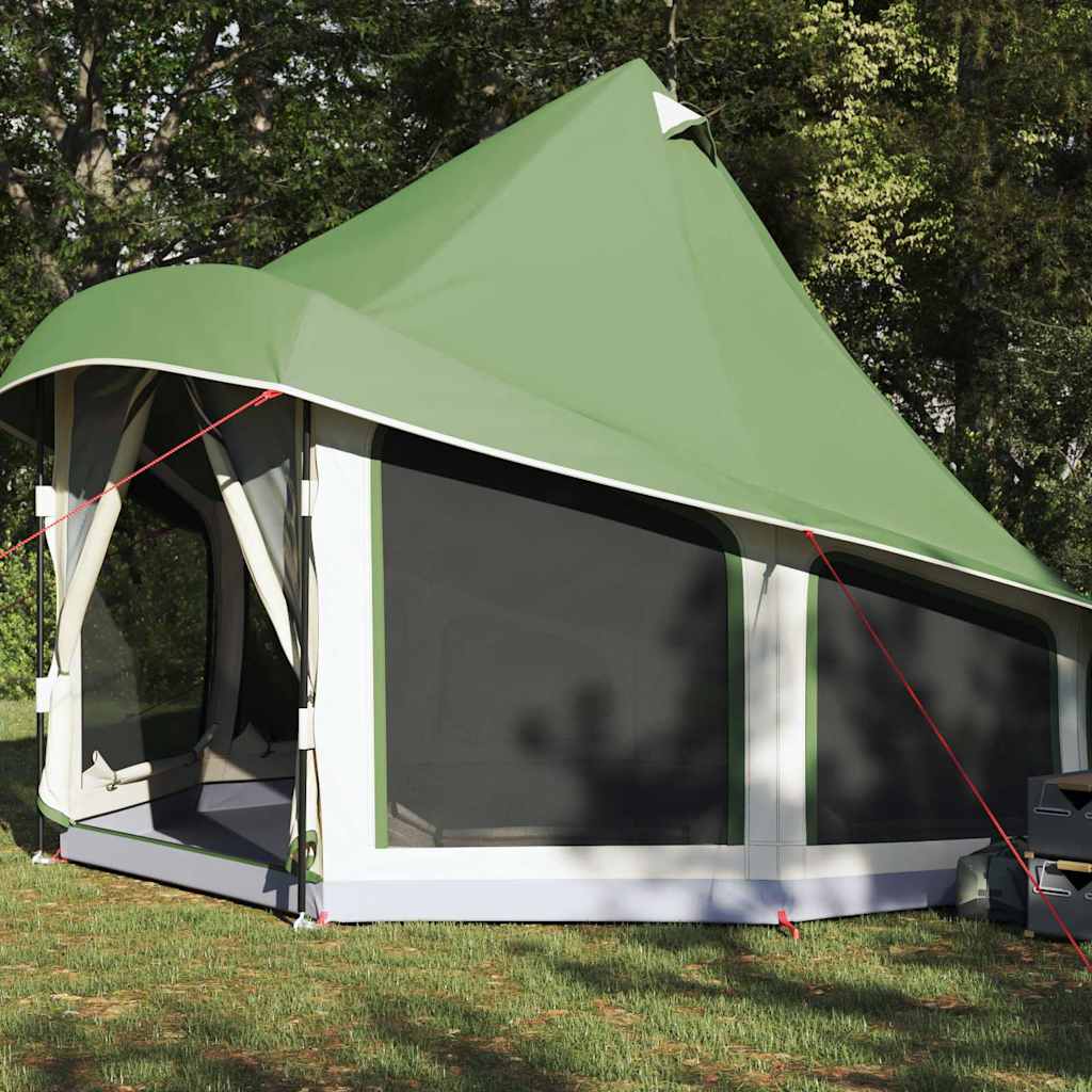 Tipi Zelt mit Dach mit Speicher Grün 404 x 370 x 270 cm Taft