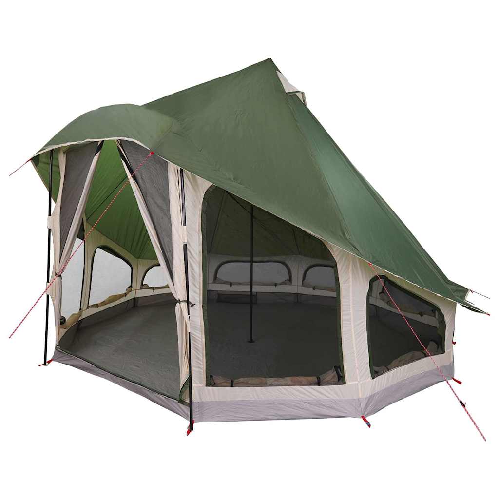 Tipi Zelt mit Dach mit Speicher Grün 404 x 370 x 270 cm Taft