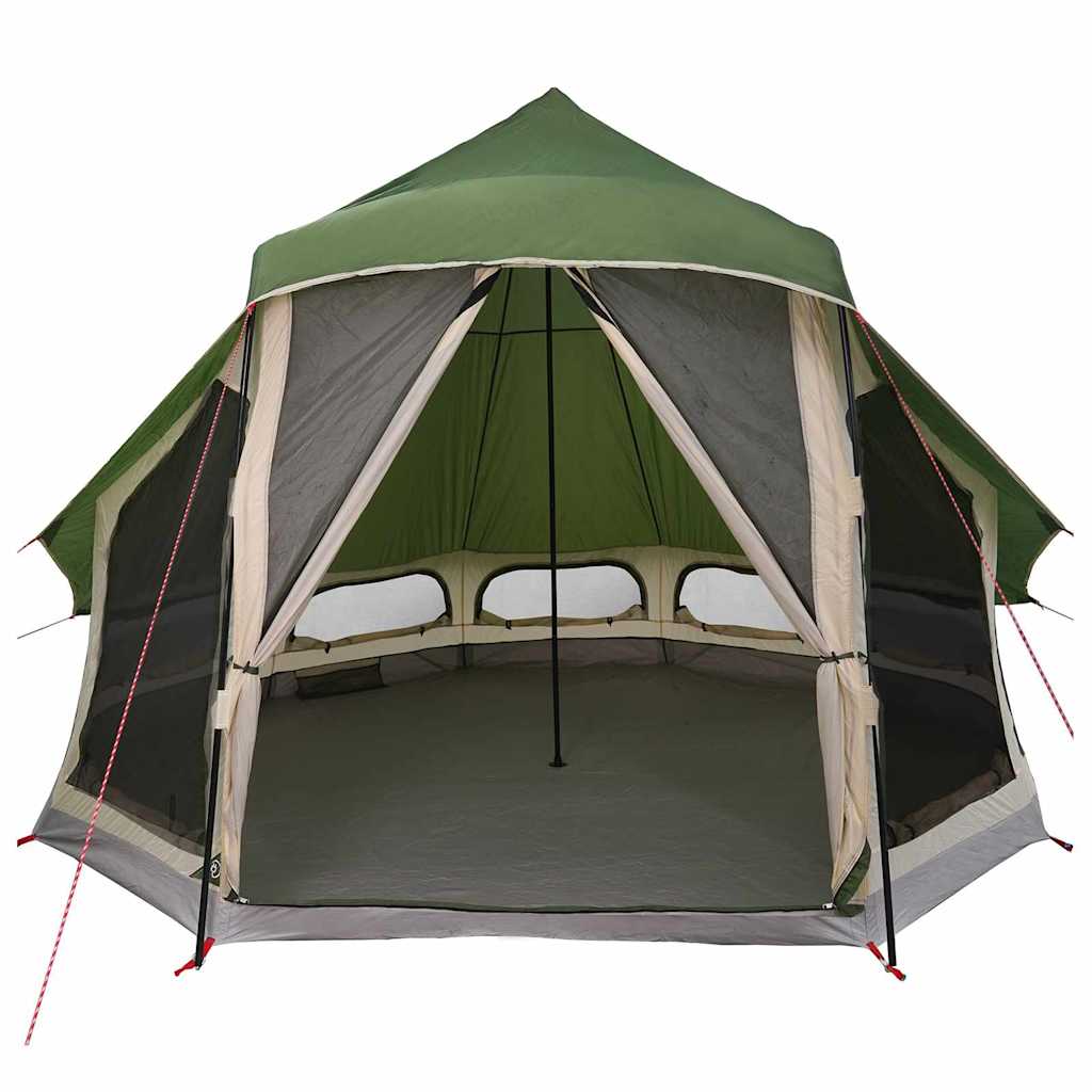 Tipi Zelt mit Dach mit Speicher Grün 404 x 370 x 270 cm Taft