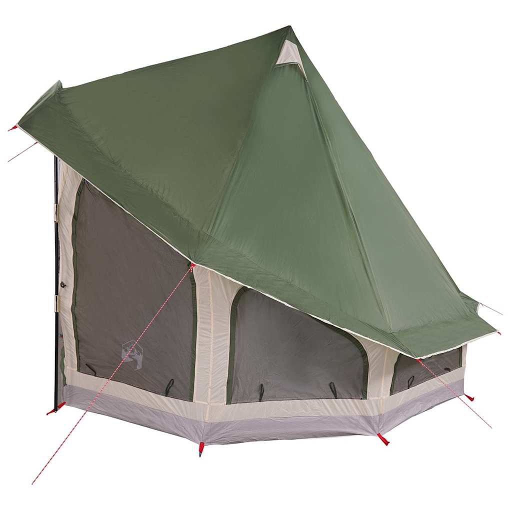 Tipi Zelt mit Dach mit Speicher Grün 404 x 370 x 270 cm Taft