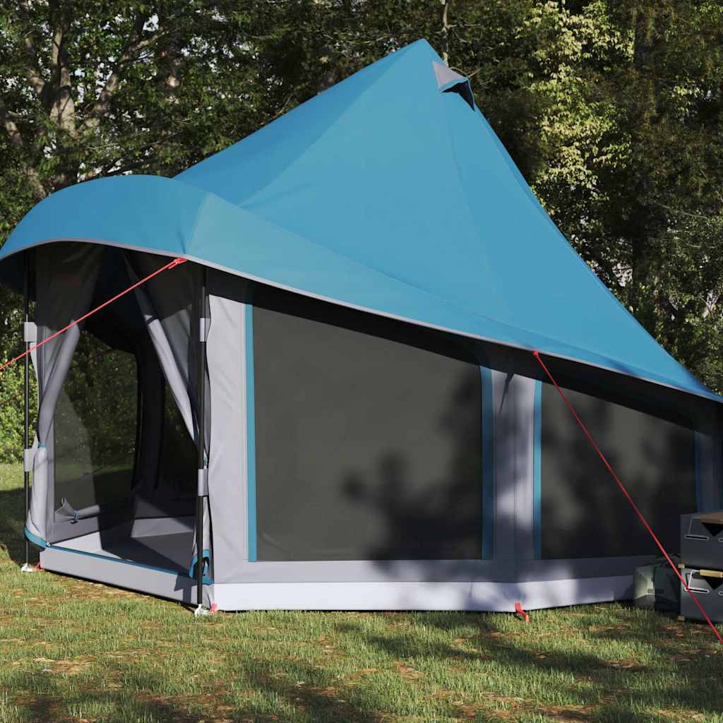 Familien-Tipi-Zelt mit Dach Blau 404 x 370 x 270 cm