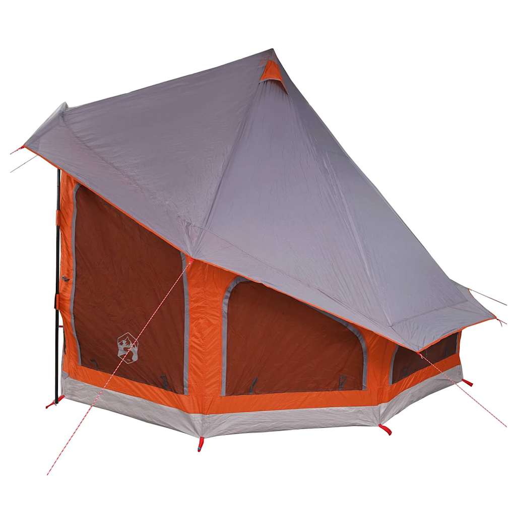 Familien-Tipi-Zelt mit Dach Grau und Orange 404 x 370 x 270 cm