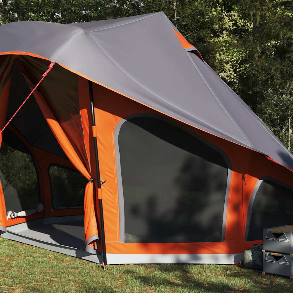 Tipi Zelt mit Dach Grau und Orange 508 x 470 x 300 cm Taft