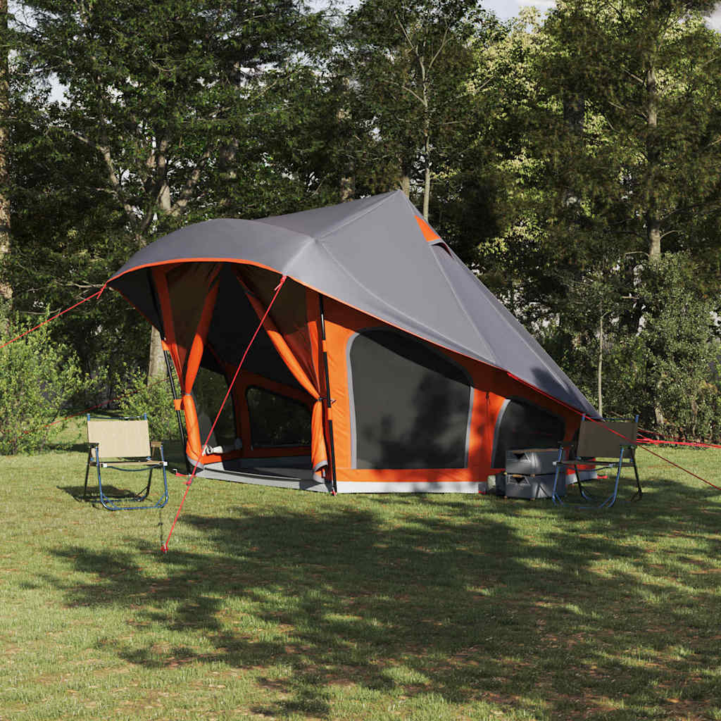 Tipi Zelt mit Dach Grau und Orange 508 x 470 x 300 cm Taft