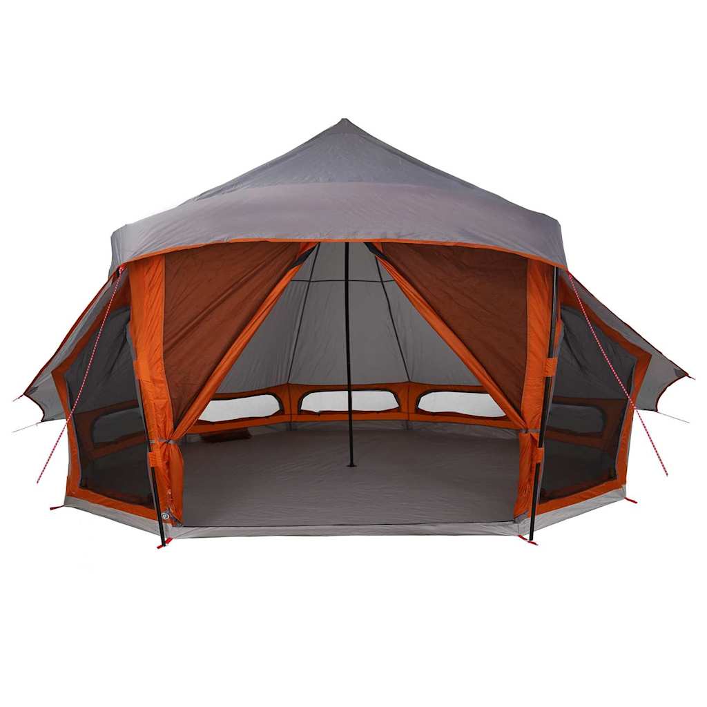 Tipi Zelt mit Dach Grau und Orange 508 x 470 x 300 cm Taft