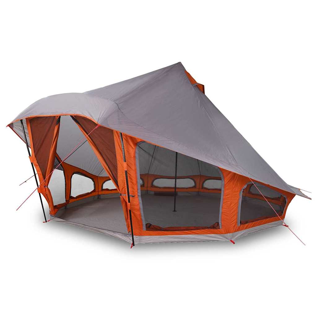 Familien-Tipi-Zelt mit Dach Grau und Orange 508 x 470 x 300 cm