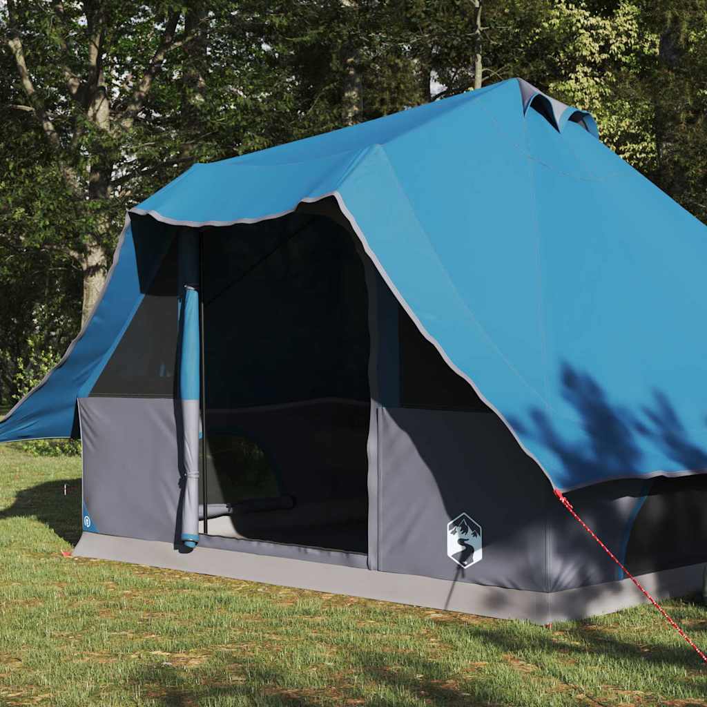 Familien-Tipi-Zelt mit Dach Blau und Grau 358 x 296 x 258 cm
