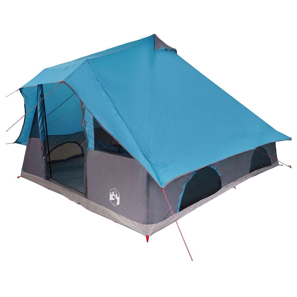 Familien-Tipi-Zelt mit Dach Blau und Grau 358 x 296 x 258 cm