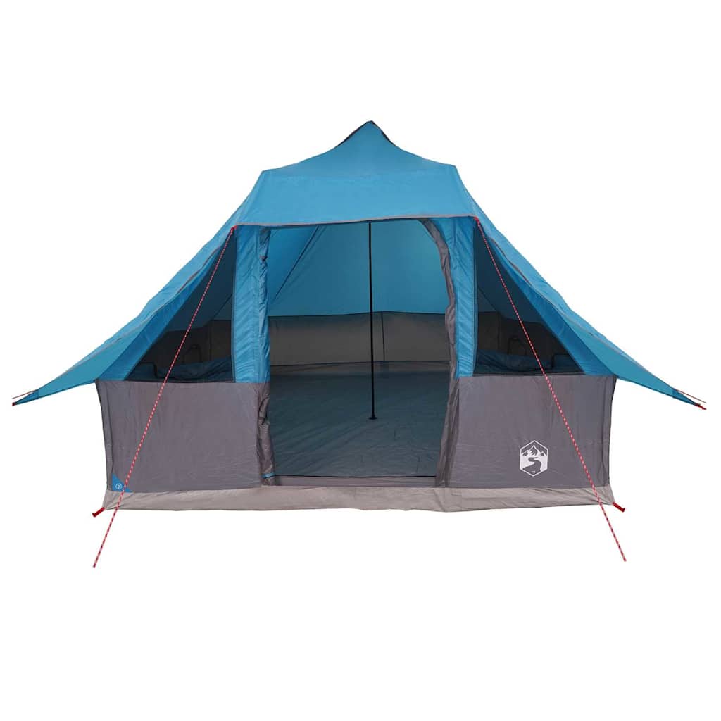 Familien-Tipi-Zelt mit Dach Blau und Grau 358 x 296 x 258 cm