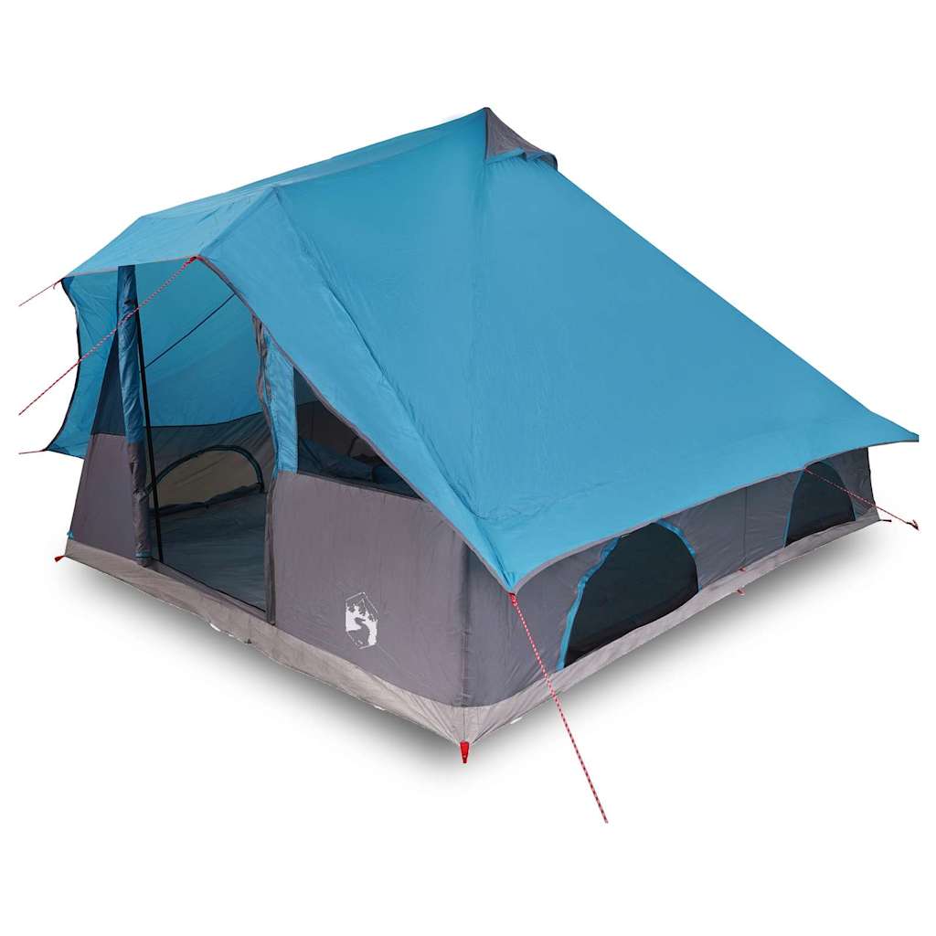 Familien-Tipi-Zelt mit Dach Blau und Grau 358 x 296 x 258 cm