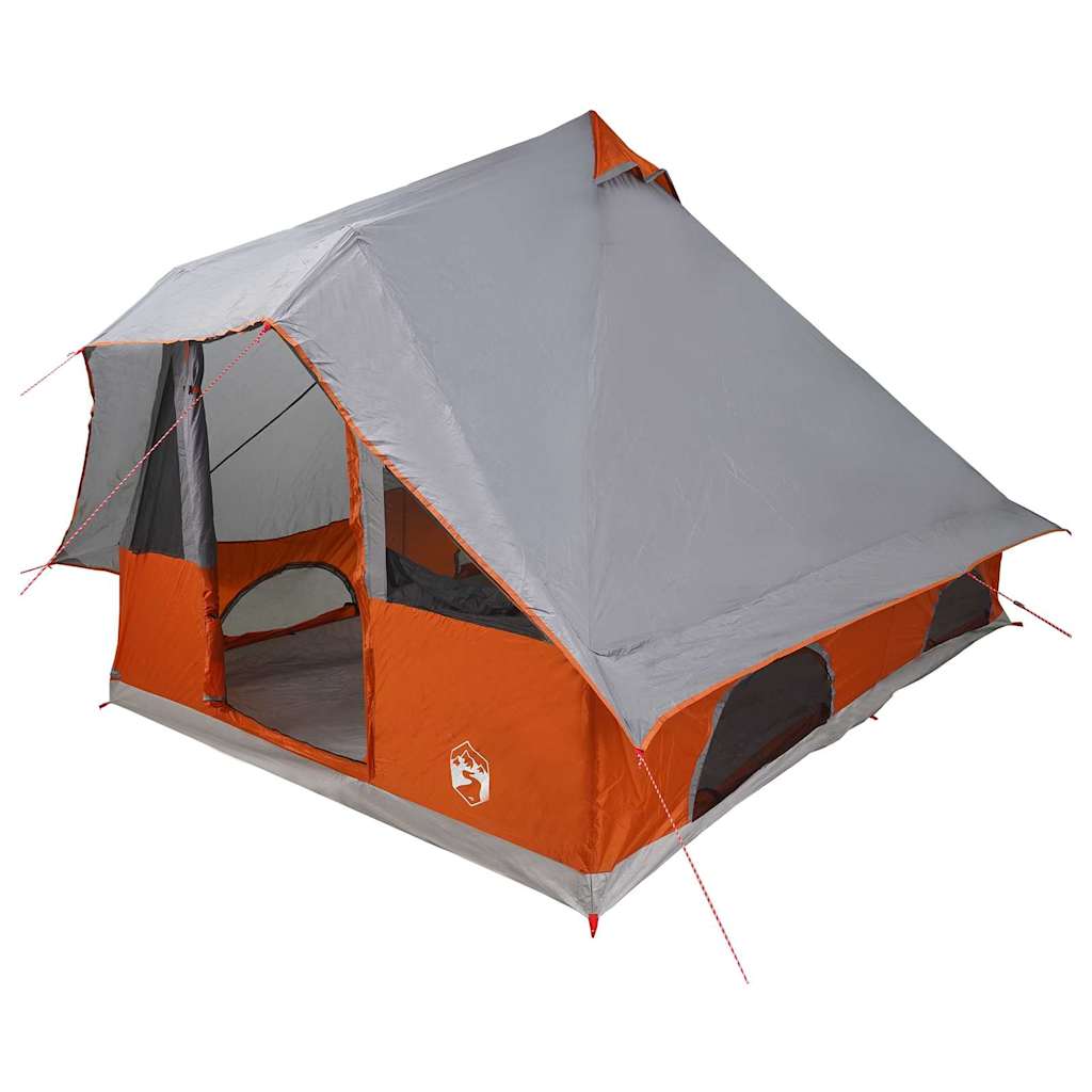 Familien-Tipi-Zelt mit Dach Grau und Orange 358 x 296 x 258 cm