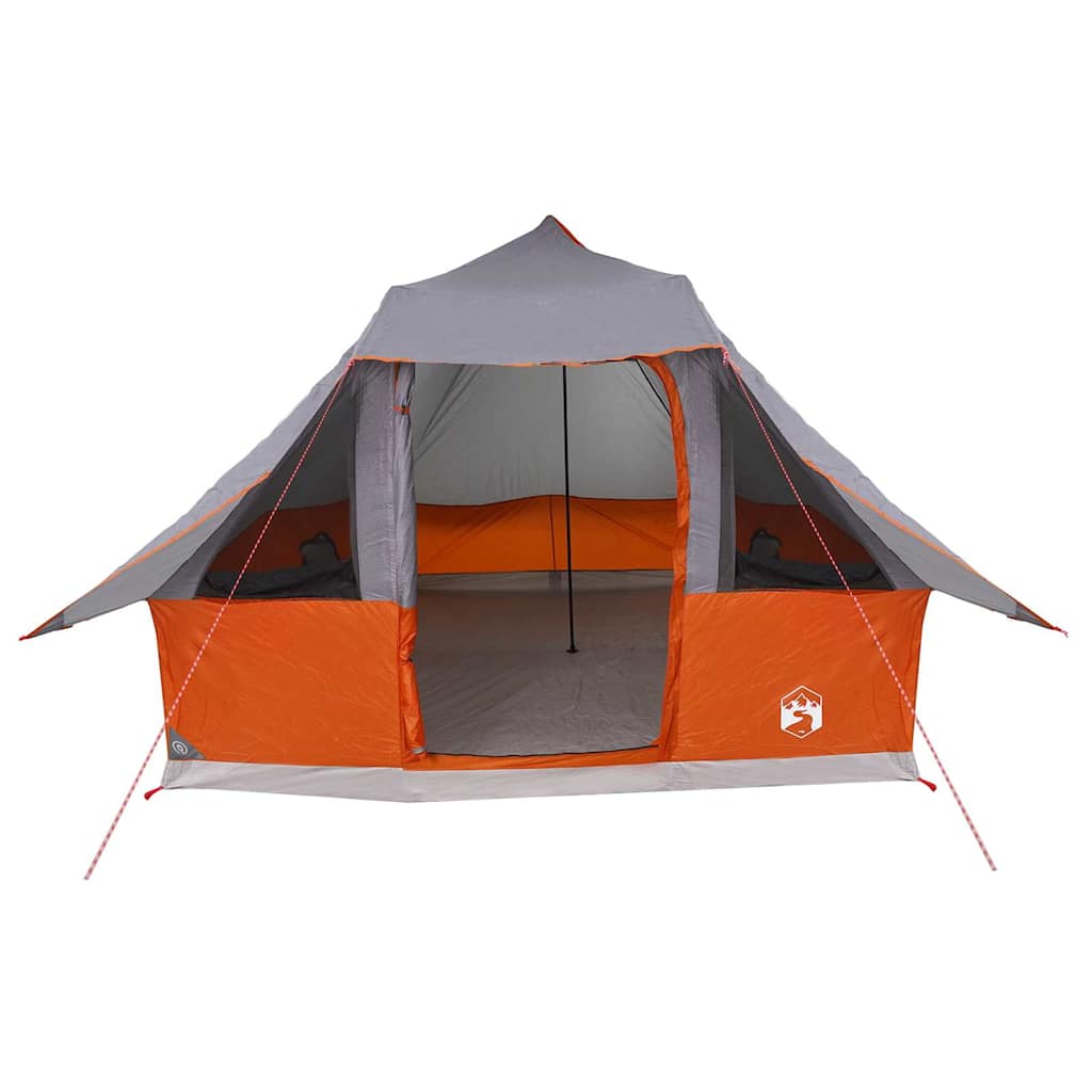 Familien-Tipi-Zelt mit Dach Grau und Orange 358 x 296 x 258 cm