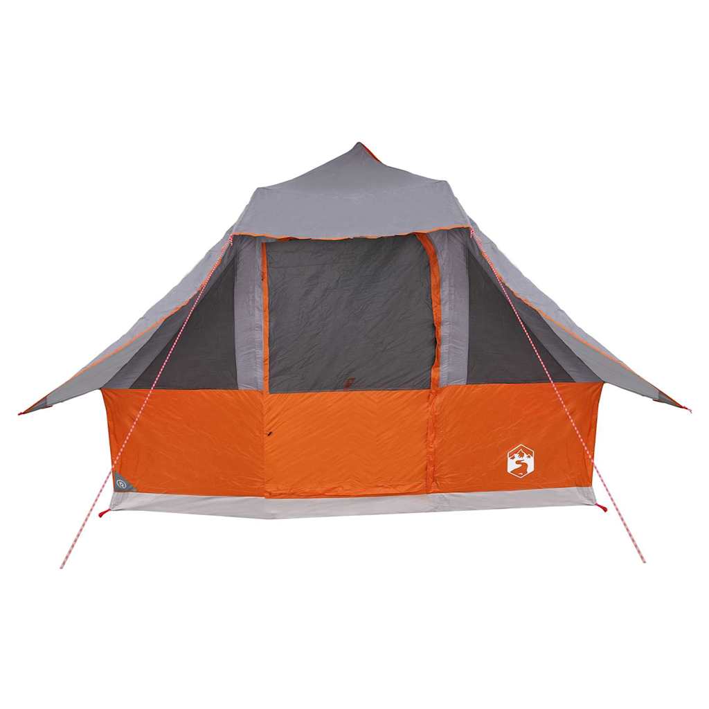 Familien-Tipi-Zelt mit Dach Grau und Orange 358 x 296 x 258 cm