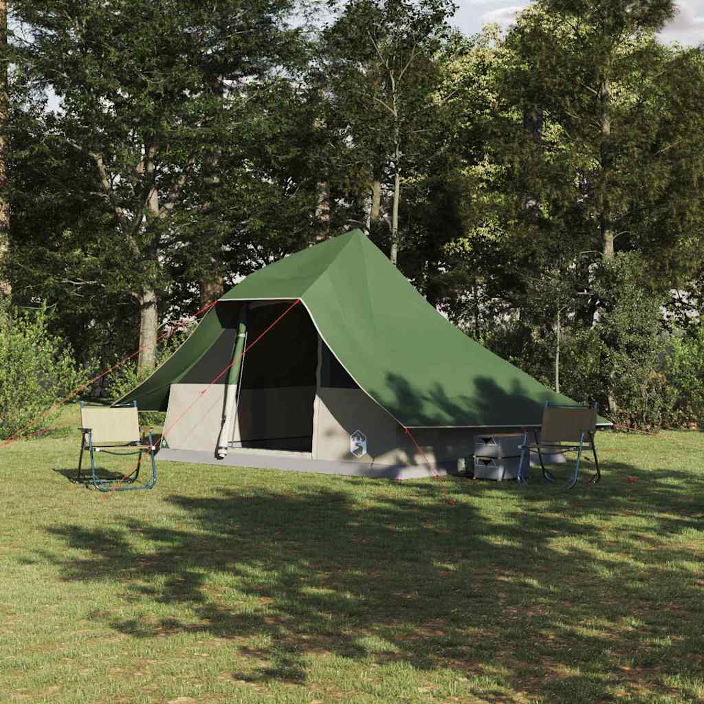 Familien-Tipi-Zelt mit Dach Grün 364 x 281 x 257 cm