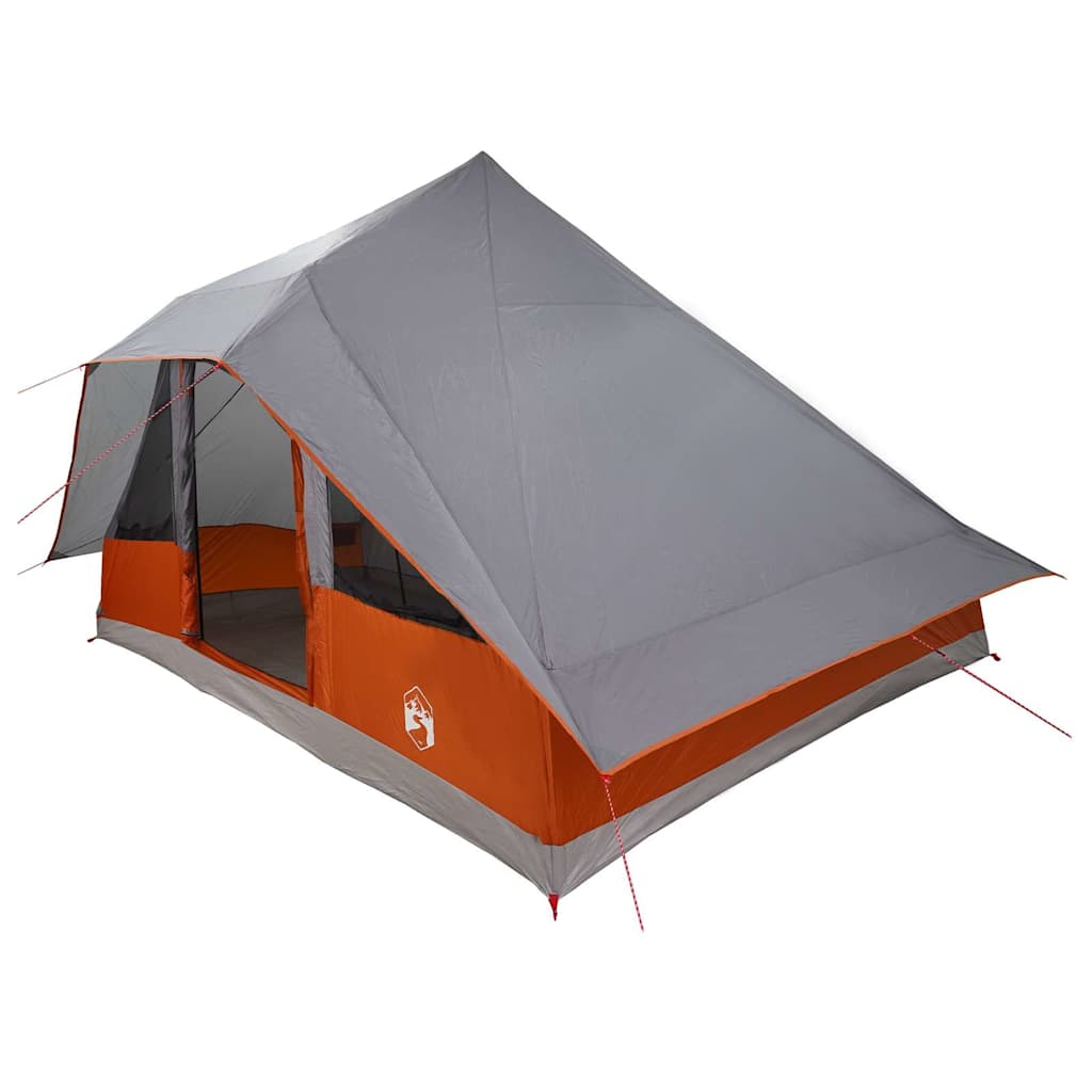 Familien-Tipi-Zelt mit Dach Grau und Orange 364 x 281 x 257 cm