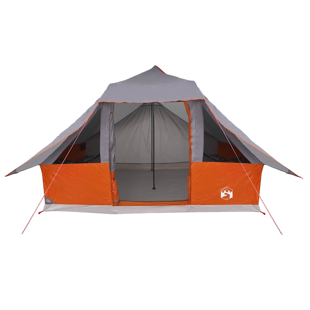 Familien-Tipi-Zelt mit Dach Grau und Orange 364 x 281 x 257 cm