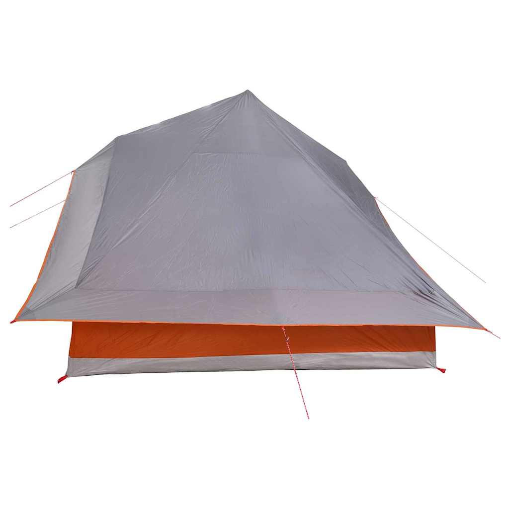 Familien-Tipi-Zelt mit Dach Grau und Orange 364 x 281 x 257 cm