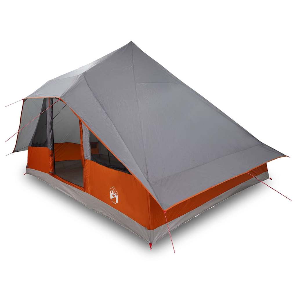 Familien-Tipi-Zelt mit Dach Grau und Orange 364 x 281 x 257 cm