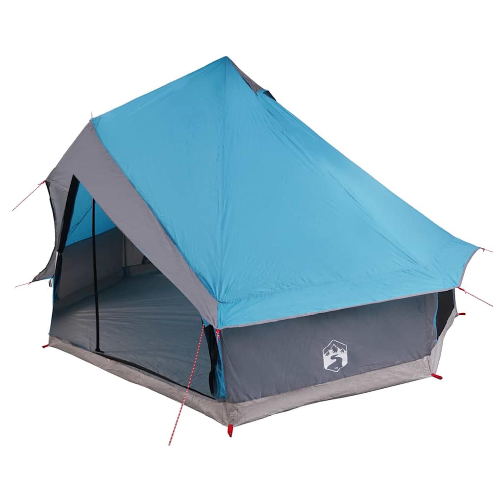 Familien-Tipi-Zelt mit Dach Blau und Grau 400 x 346 x 250 cm