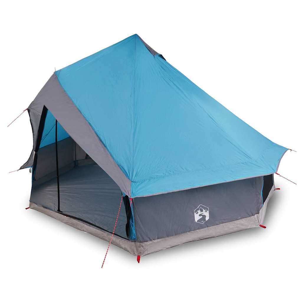 Familien-Tipi-Zelt mit Dach Blau und Grau 400 x 346 x 250 cm